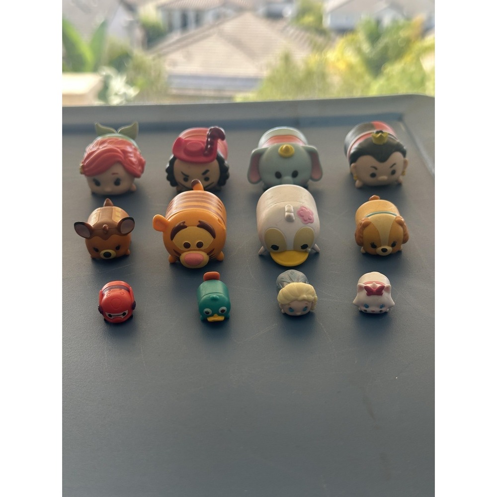 Disney Tsum Tsum Stackable Vinyl Figures Lot of 12 Ariel Dumbo Elsa Baymax Hook